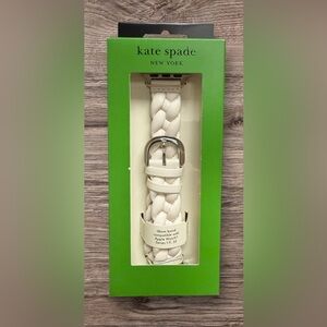 Kate Spade NY White Leather Braided Apple Watch Band 38/40/41/42/44/45/49mm NWT